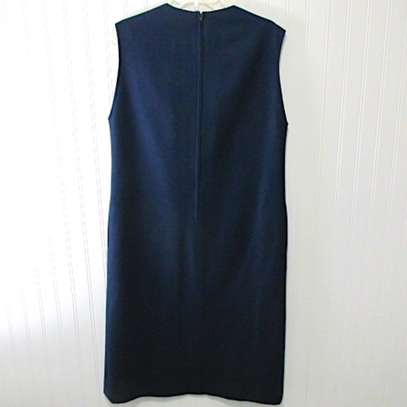 VTG Pendleton Blue Sleeveless Shift Wool Dress, Size L - Picture 3 of 6